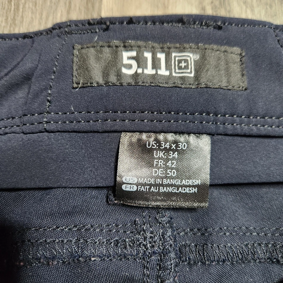 5.11 战术裤男式 34x30 蓝色 Apex 帆布户外货物弹力 511 — 第 3/4 张图片