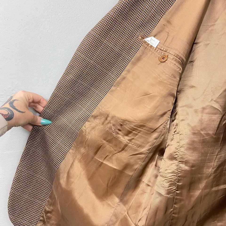 Vintage Brooks Brothers Blazer Sport Coat Sz 42L Houndstooth Wool Italy Academia - Image 4 of 4