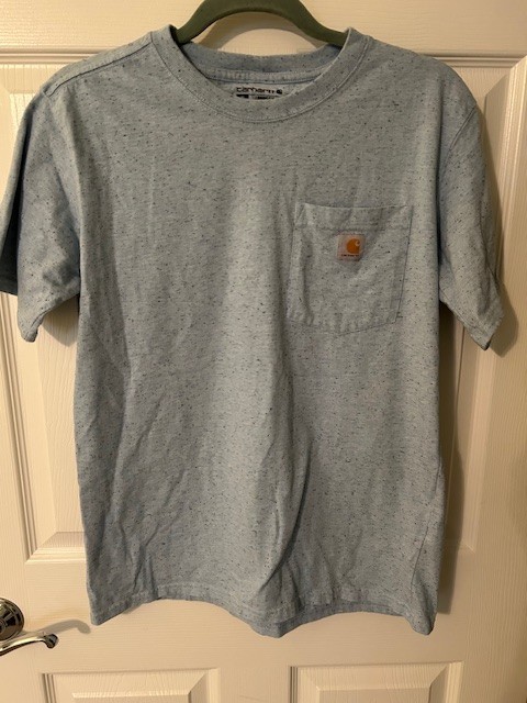 Carhartt Loose Fit Short Sleeve Tee Shirt With Pocket Light Blue 