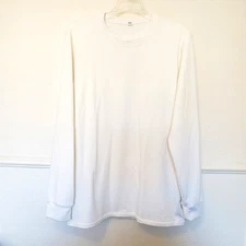 Uniqlo Heattech Ultra Warm Crew neck Long Sleeve T Shirt Off White L Fleece Line