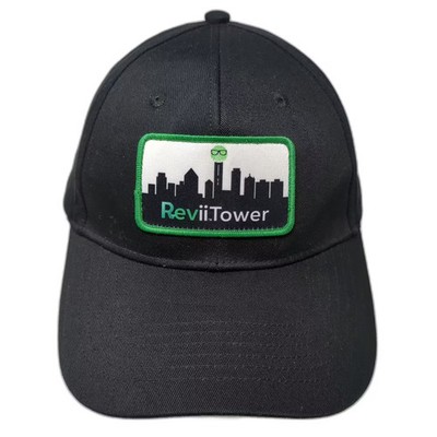Revii Tower Dallas Skyline Patch Baseball Cap Hat Black OS Slideback Curved
