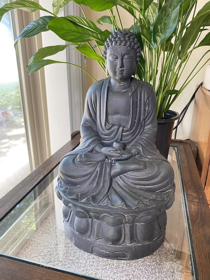 Buda sentado en pedestal de 14 pulgadas de alto Foto 3 de 4