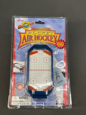 Vintage 1999 NOS Basic Fun Take Along Mini Arcade Real Action Pocket AIR HOCKEY
