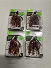 (LOT OF 4) GOOGAN SQUAD GRIDIRON FOOTBALL JIG 6/0 1oz PB&J