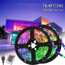 5V USB LED Strip Lights TV Back Light 5050 RGB Color Changing with 24Key Remote