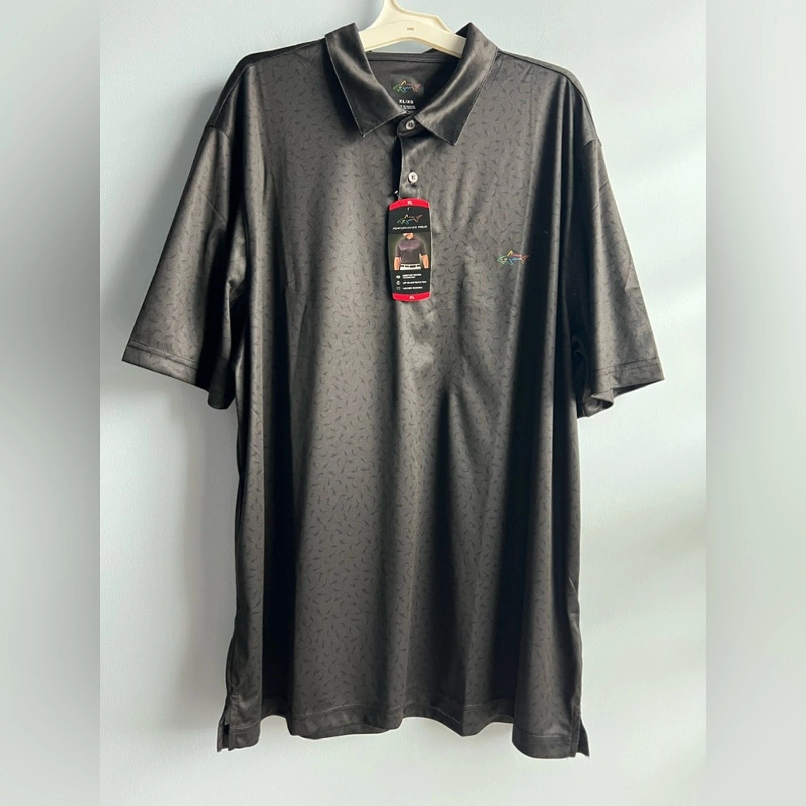 Greg Norman Men's Black Performance Golf Polo Size XL