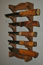 Wall mounted 5 Tier hard wood  Stand For Knife Display Holder