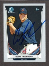 2014 BOWMAN CHROME BCP 20  Cody Anderson  INDIANS  SIGNED AUTOGRAPH AUTO COA