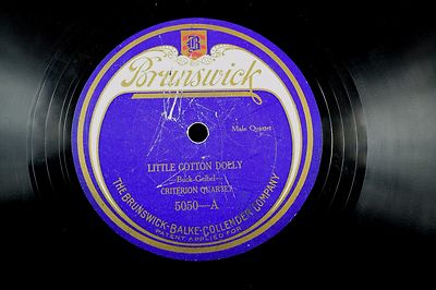 Criterion Quartet Jazz Brunswick 78 RPM-Little Cotton Dolly/Kentucky Babe