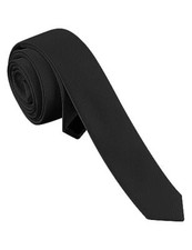 Men's Skinny Ties Solid Color Formal Neckties 1.58" 4CM Slim Ties For Black