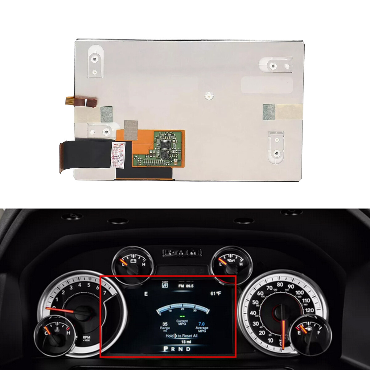 7 inch Gauge Cluster LCD Screen Display For 2013-2019 Dodge Ram