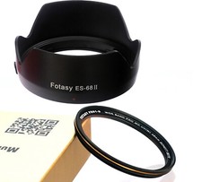 Petal Bayonet Hood as ES-68 49mm MRC Nano Filter CANON EF 50mm f1.8 STM Lens