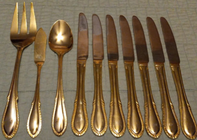 Lot Of 10 Farberware Breeze Gold Electroplate Mixed Flatware Piece Lot