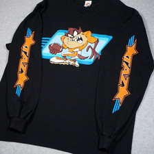 Vintage Looney Tunes TAZ Football Shirt Men's XL Long Sleeve 1997 Made in USA