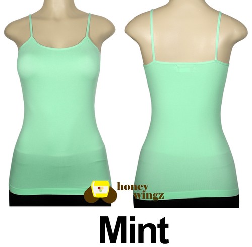 Ladies Women Basic Spaghetti Strap CAMI CAMISOLE TANK TOP Layering Plain Colors - Picture 12 of 39