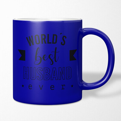 JUNIWORDS Neon Tasse  ''World´s best husband ever'' Valentinstag Welt Best Husband