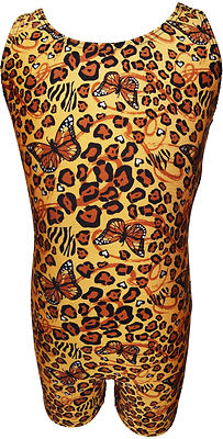 TALENT TALE  GIRLS DANCE/ GYMNASTIC ANIMAL PRINTED TANK BIKETARD