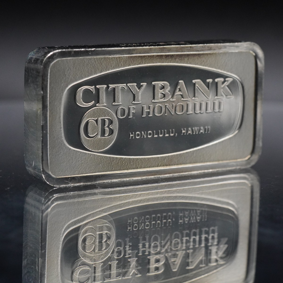 1970 City Bank of Honolulu Hawaii CB Franklin Mint 2oz 925 Silver