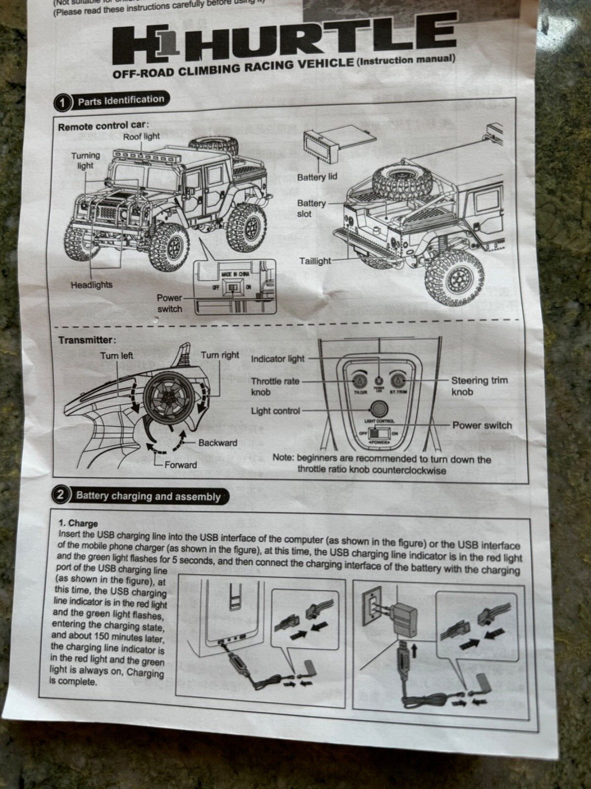 RC Off Road H1 HURTLE 4WD Crawler Full Proportional - Orange,  Open Box