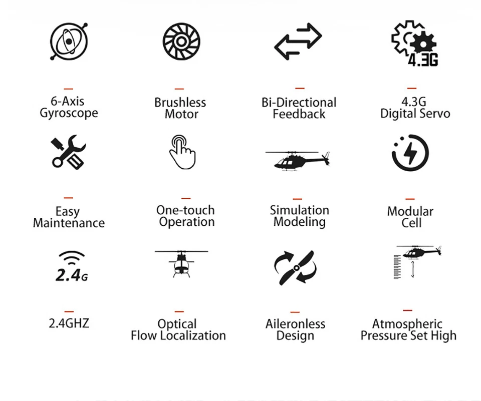 YUXIANG F07 UH-1 2.4G 6CH 6-Axis Gyro Optical Flow Positioning RC Helicopter - Image 4 of 4