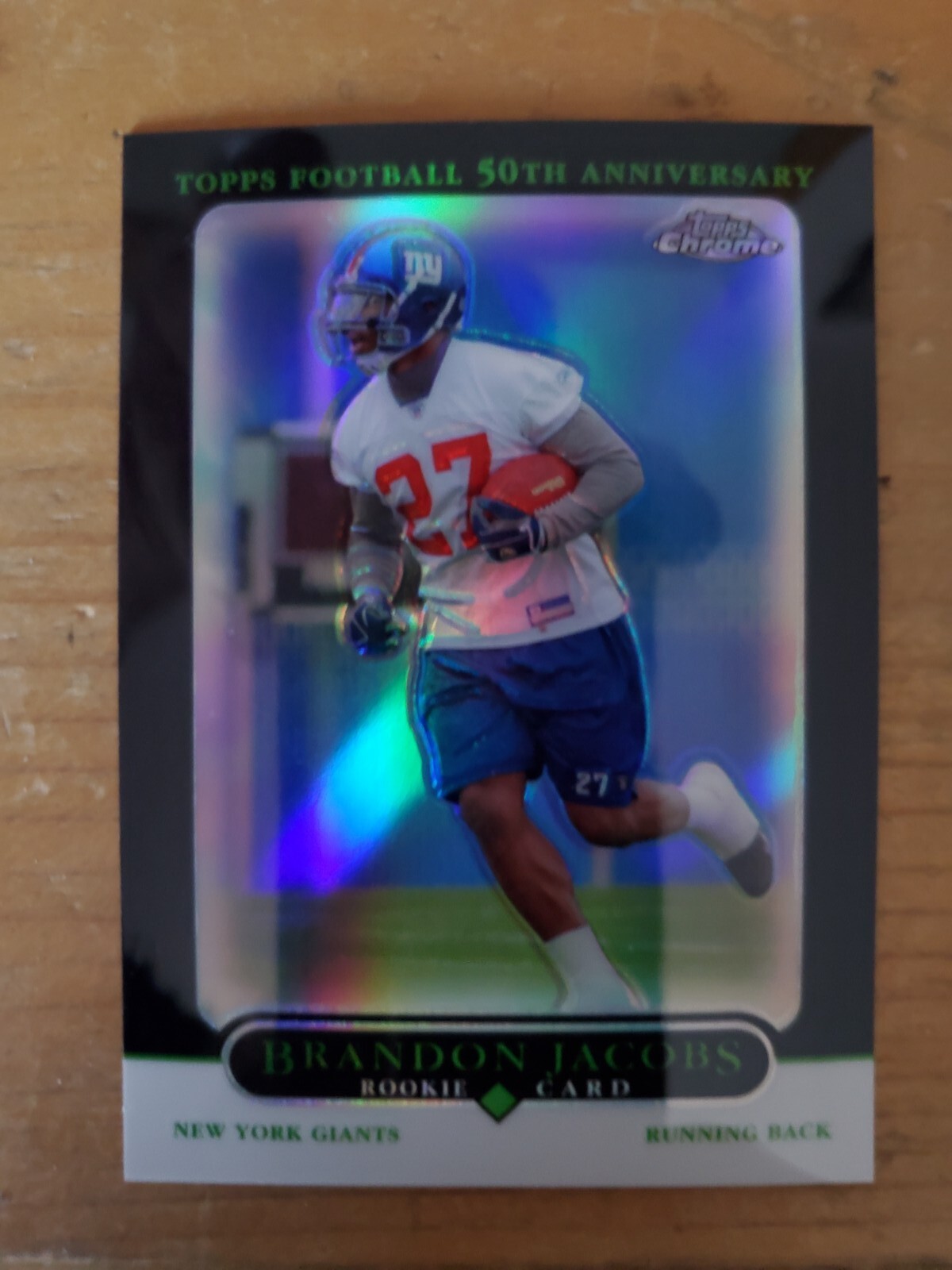 2005 Topps Chrome #216 Brandon Jacobs Black Refractor Rookie 52/100 NY Giants