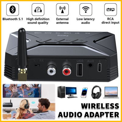 Long Range Bluetooth 5.0 Transmitter Receiver TV Home Car Stereo Audio Adapter