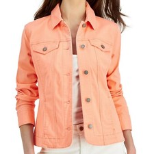 Women's Charter Club Denim Jacket Color Sandy Pink Size M