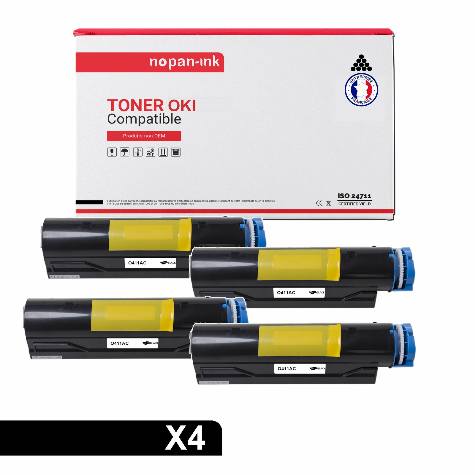 Toner compatible OKI 44574702 noir NOPAN-INK pour remplacer une cartouche vide