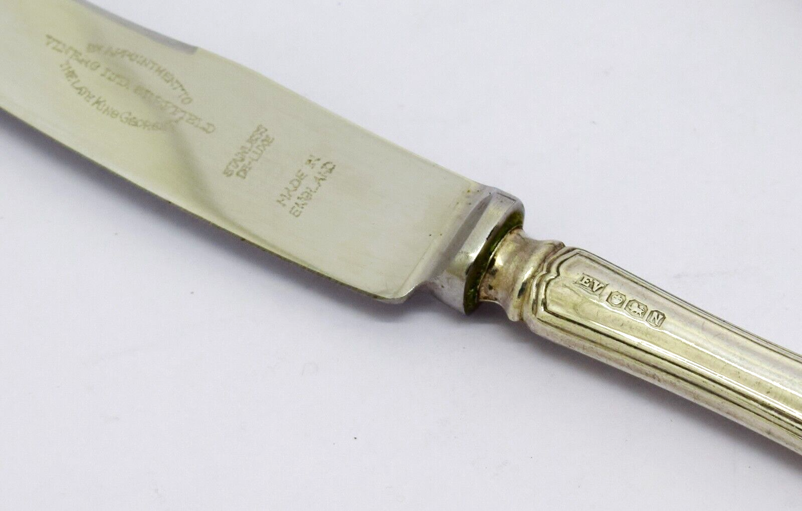 LOT OF 2 VINERS CASED SET 6 STERLING SILVER HANDLE BUTTER TEA KNIVES