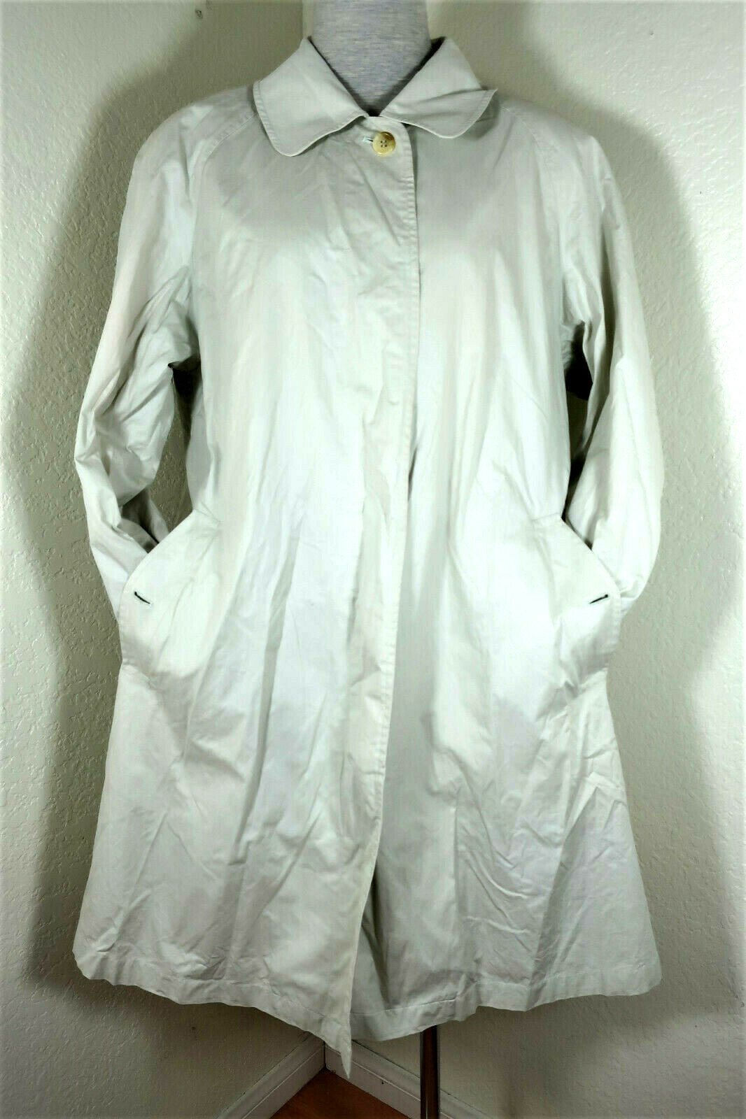 Vintage BURBERRY Bone White Trench Coat Jacket Bl… - image 1