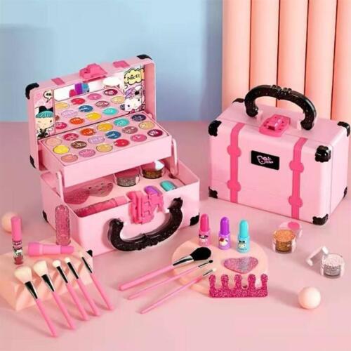 Children Makeup Cosmetics Pretend Playing Box Princess Make Up Girl Toy Play Set