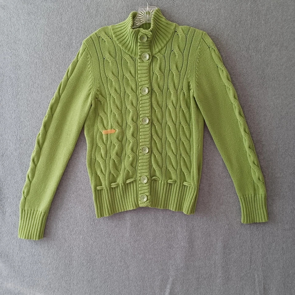 Suéter Style & Co Mujer Pequeño Verde Manga Larga Abotonable Cárdigan Suéter Foto 2 de 4