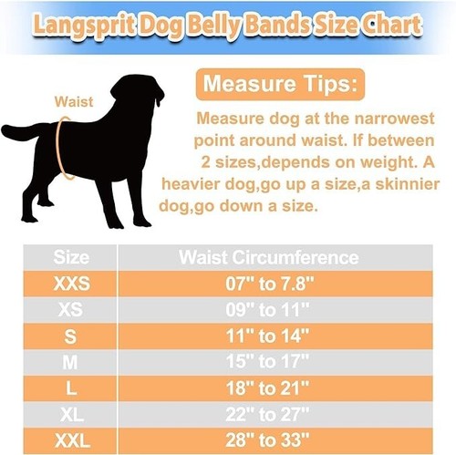 LANG SPRIT MALE DOG BELLY WRAP DIAPER (ONE) SIZE SMALL NWOT :FL50-1 - Picture 4 of 4