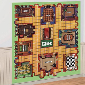 Clue Board Game Night Scene Setter Mystery Birthday Party Wall