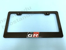 1xgr Gazoo Racing 3d Emblem Real 3k Twillweave Carbon Fiber License Plate Frame