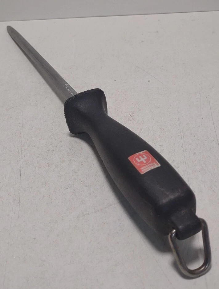 Wusthof 14" Honing Steel Knife Sharpening Rod Germany Black Handle Kitchen Tool