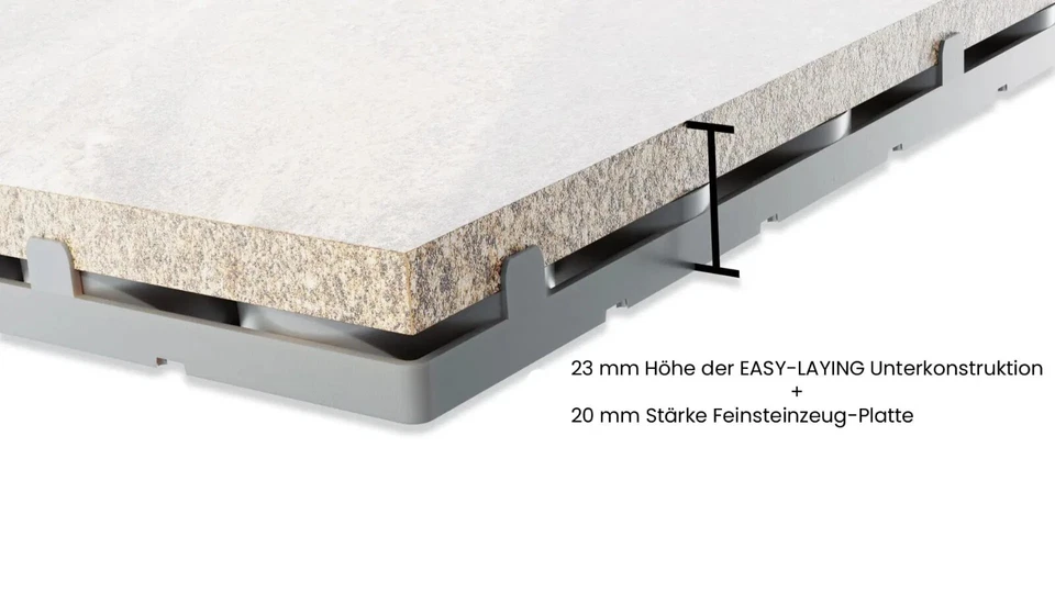 EASY-LAYING Unterkonstruktion Feinsteinzeug Bodenplatten Terrasse 40x80x2,3 cm - Bild 3 von 4