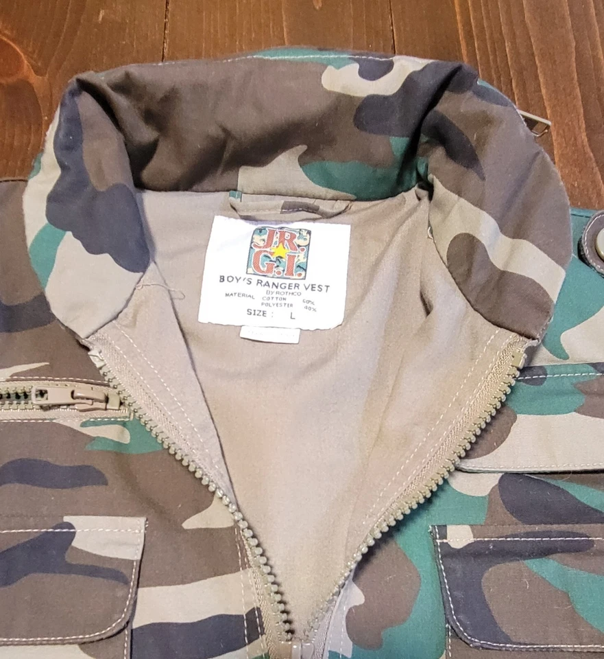 Colete Rothco JR G.I Masculino Vintage Camuflagem/Caça com Capuz; Grande - Imagem 2 de 4