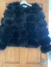 Vera And Lucy Black Faux Fur Jacket Size L
