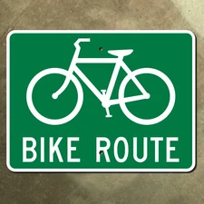 General service bike route road sign highway marker tourist information 12x9