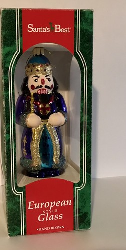 Nutcracker Christmas Ornament Santas Best 1995 European Style Hand Blown Glass - Picture 3 of 18