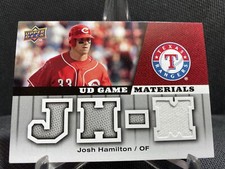 2009 Upper Deck Josh Hamilton UD Game Materials Texas Rangers Reds Jersey GM-JH