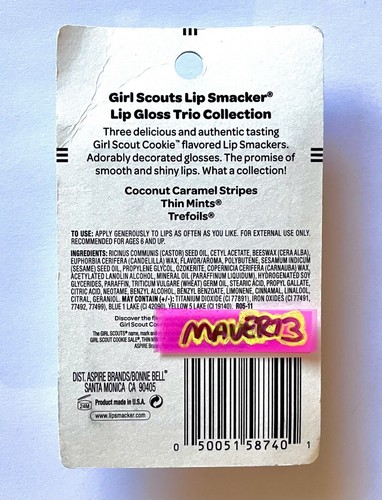 Lip Smacker Girl Scouts Cookies Thin Mints Bonne Bell Trefoils Coconut Caramel - Picture 2 of 2
