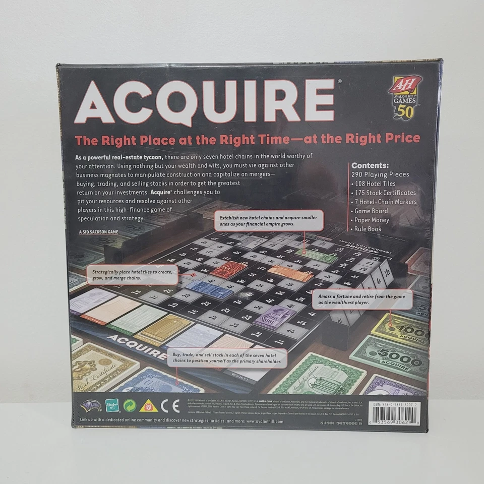 Avalon Hill Acquire Board Game 2008 Brand New Sealed - Image 2 of 4