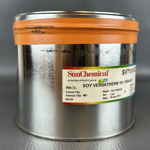 SUN CHEMICAL **ORANGE** OFFSET PRINTING INK SOY BASED 5 LBS PANTONE# 151 ORANGE - Picture 2 of 5