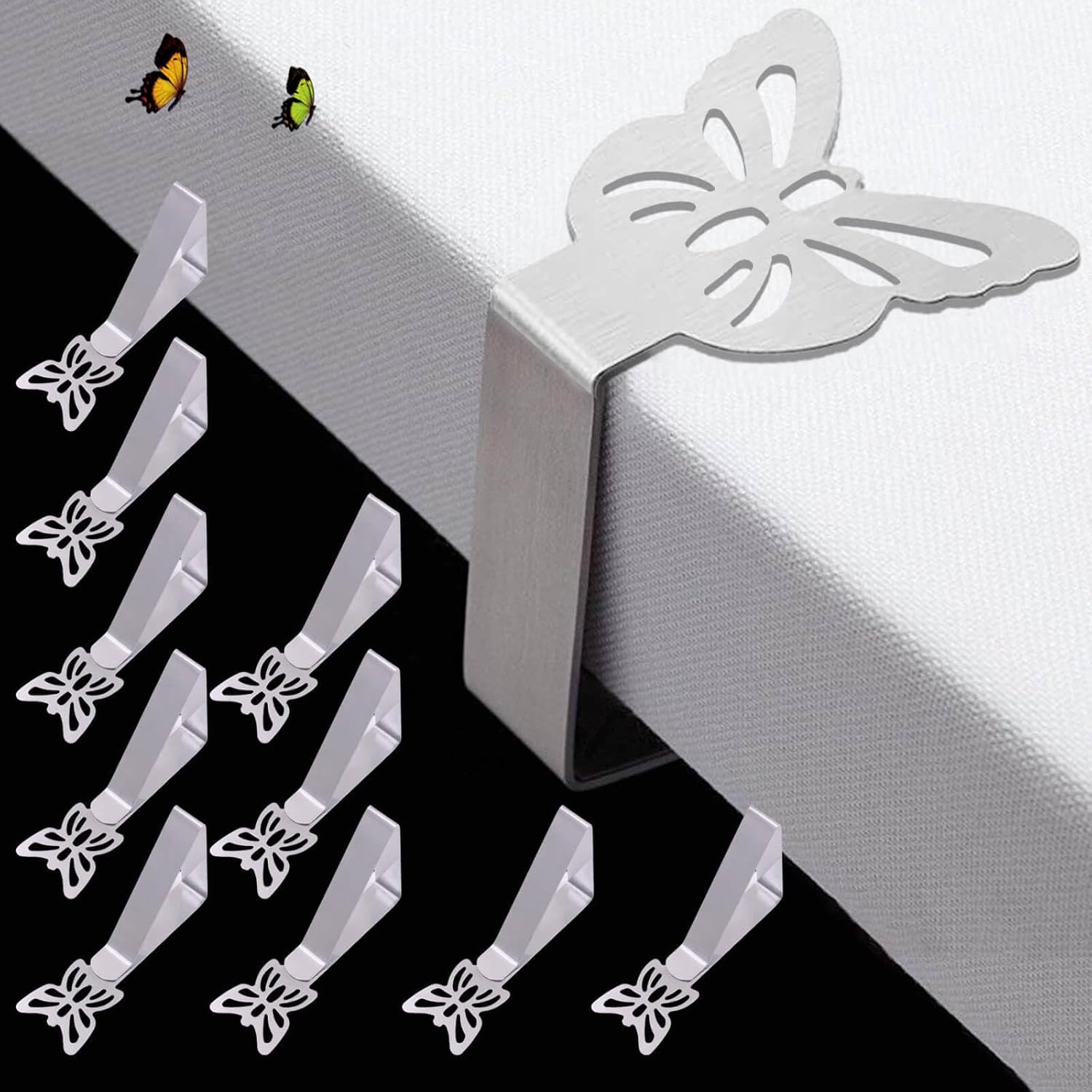 Tablecloth Clips for Outdoor Thick Tables 10 Pack, Butterfly Picnic Table Cloth