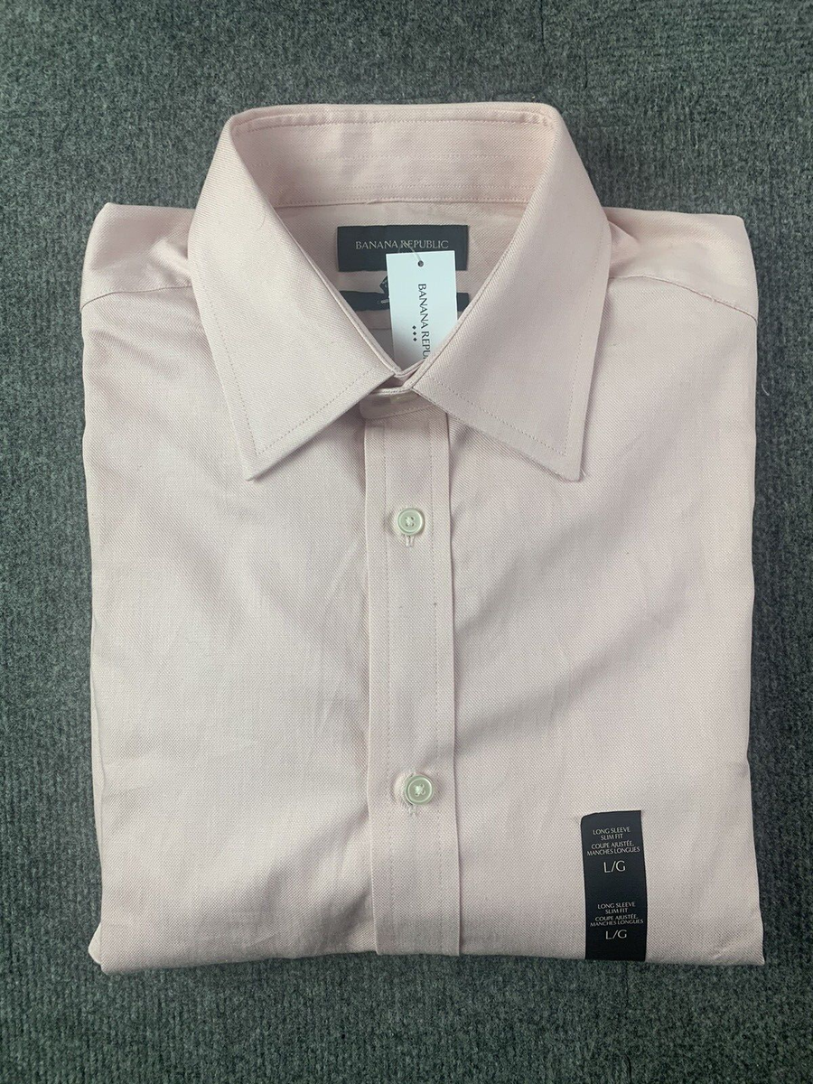 Banana Republic Slim Fit Mens 100% Cotton Long Sleeve Dress Shirt Size L Peach | eBay Banana Republic Slim Fit Mens 100% Cotton Long Sleeve Dress Shirt Size L Peach | eBay