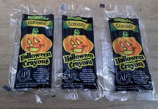 3 Packs of 3 Crayola Halloween Crayons Ghostly Silver Cauldron Black Orange