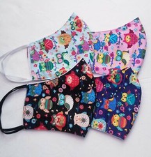2 x adult HANDMADE love bird OWL owls heart nature FACE COVER MASK teacher gift