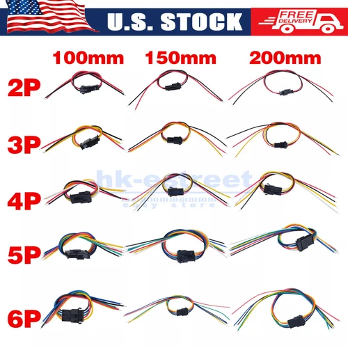 5 Pairs 2/3/4/5/6 Pin 2.54MM SM Female Male Connector Cable Plug Wire 22AWG